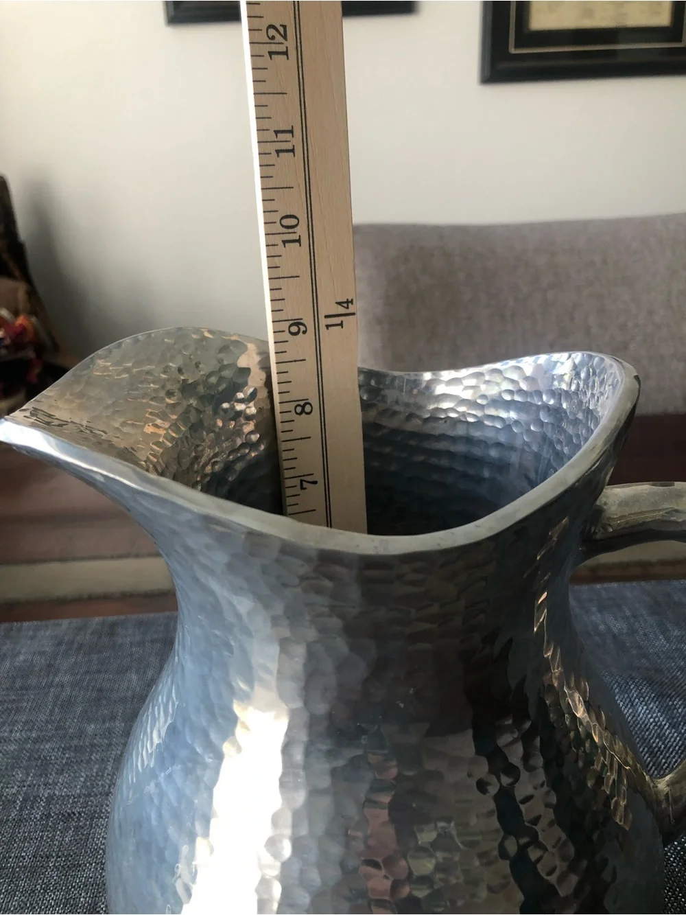 Hammered Metal Pitcher - Silvertoned